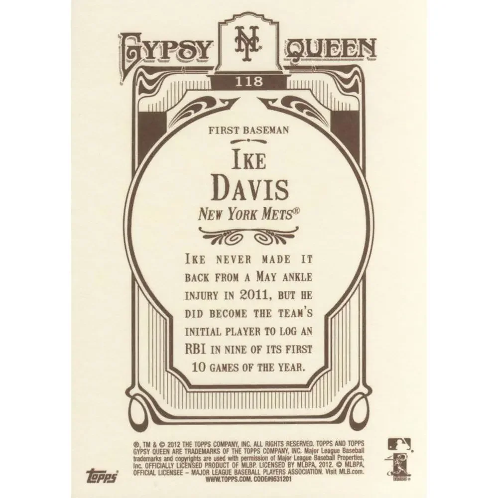 2012 Topps Gypsy Queen Ike Davis # 118 New York Mets